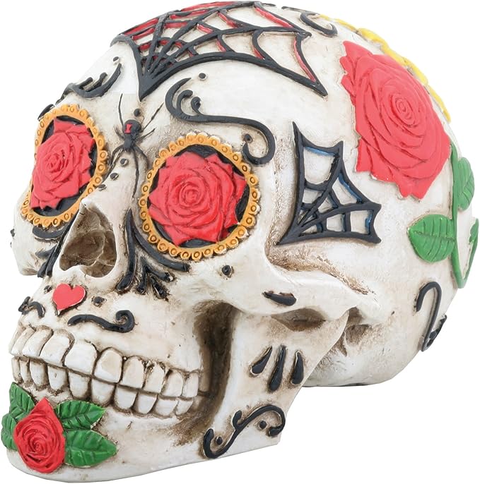 YTC Day of The Dead DOD Tattoo Sugar Skull Head Display Decoration - sugar skull temporary tattoo