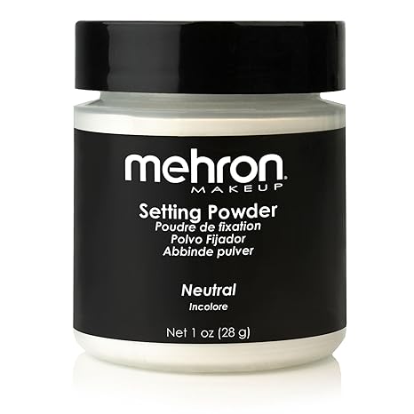 Mehron Makeup Setting Powder | Loose Powder Makeup | Perfect for Halloween 1 oz (28 g) (Neutral) - sugar skull makeup kit