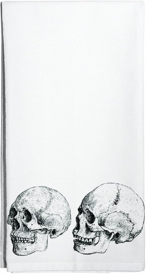 Montgomery Street Skulls Cotton Flour Sack Dish Towel - sugar skull beach towel