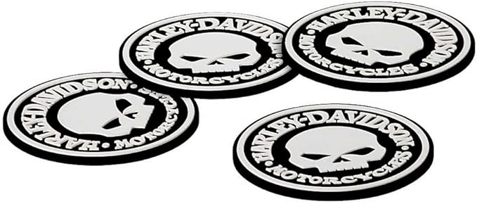 Harley-Davidson Skull Coasters Set - 4 Rubber Coasters HDL-18522 - sugar skull coasters set