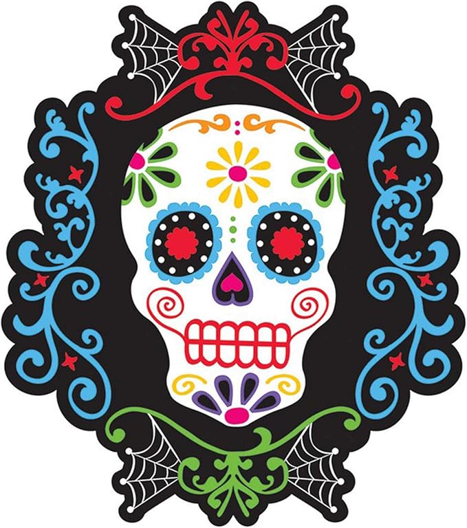 Amscan Day of the Dead | Sugar Skull Cutout | Halloween Decoration - sugar skull makeup kit