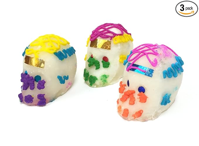 Real Mexican Decorative Sugar Skulls Medium Size (Pack of 3) - sugar skull christmas ornament
