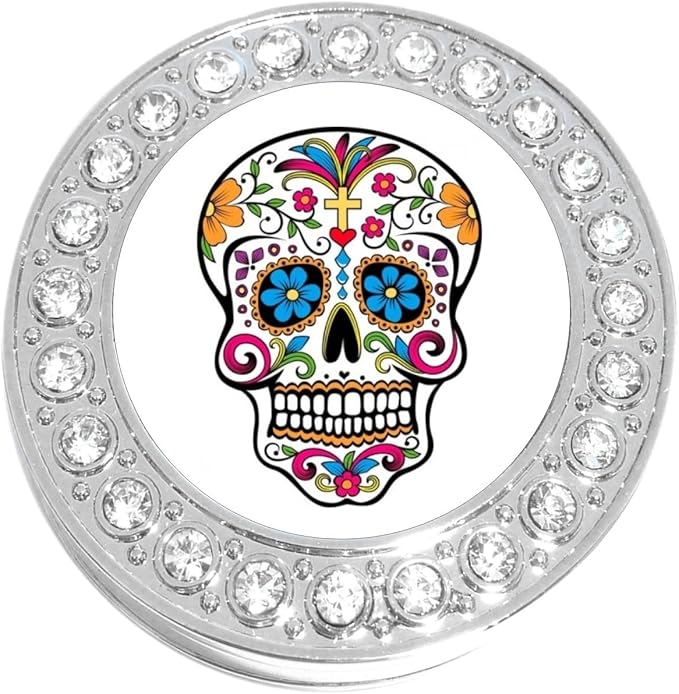 NewCharms Sugar Skull Purse Hanger with Bling - Keeps Your Bag Off The Floor and Folds to Fit in Your Handbag - sugar skull handbags for sale