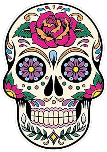 3 inch Mexican Sugar Skull Phone Sticker Version 20 - Día de los muertos - Day of the Dead Sticker Decal - sugar skull vinyl sticker