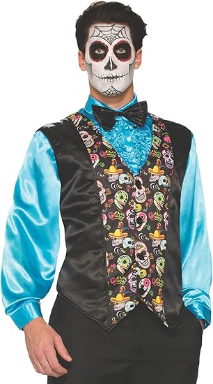 Forum Novelties - Day Of The Dead-Vest Costume - sugar skull makeup kit