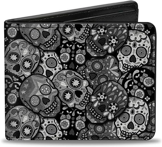 Bifold Wallet Thaneeya Sugar Skulls - sugar skull wallets for women