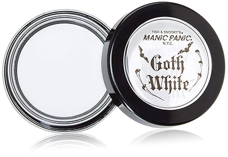 MANIC PANIC Goth White Cream to Powder Foundation - White Foundation for Goth Makeup, Cosplay & Halloween - Full Coverage & Matte Finish - Vegan & Cruelty-Free Cream Makeup - sugar skull makeup kit