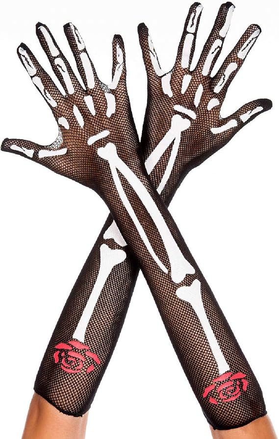 Music Legs - sugar skull winter gloves