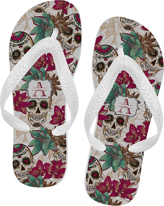RNK Shops - sugar skull flip flops womens