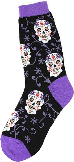 Foot Traffic - sugar skull socks womens