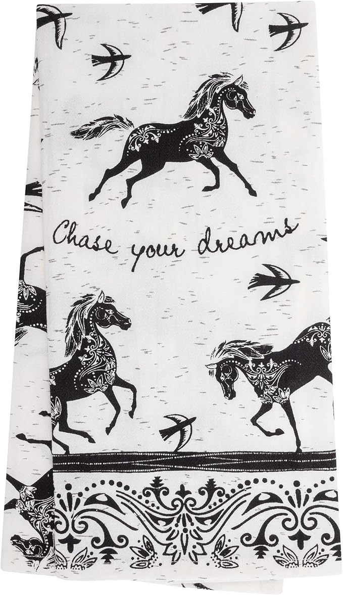 Karma Boho Tea Towels Horse, 18" x 22" - sugar skull beach towel