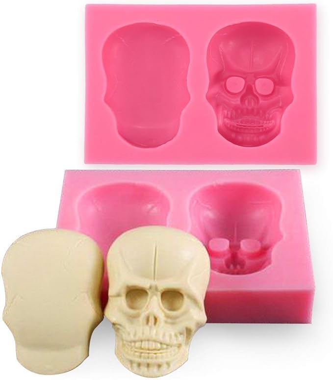 3D Skull silicone mould cake Fondant gum paste mold for Sugar paste Halloween party cupcake decorating topper decoration sugarcraft icing biscuit decor - sugar skull christmas decorations