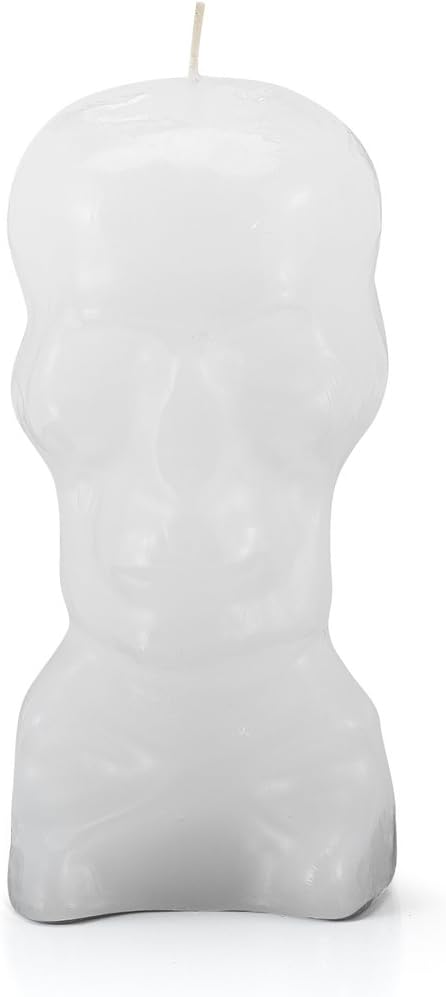 Skull Candle Spell-Casting Witchcraft Wishing Manifestation Spiritual Healing Magical Positive Energy Protection Blessing Ritual Wish Candles for Positive Energy, White - sugar skull candle holder