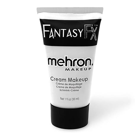 Mehron Makeup Fantasy FX Cream | Water Based Halloween Makeup | White Face & Body Paint For Adults 1 fl oz (30ml) - sugar skull makeup kit