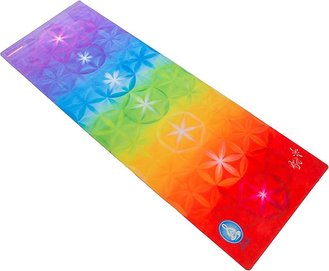 Yoga Combo Mat - Luxury Mat and Towel That Grips While You Sweat. No Slip, PVC Free, and Machine Washable. - sugar skull yoga mat