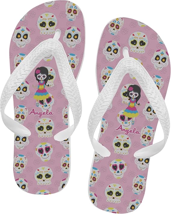 RNK Shops - sugar skull flip flops womens