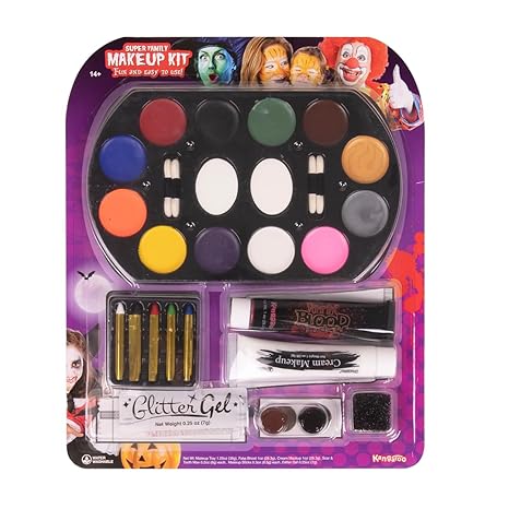 Kangaroo Face Paint Palette Halloween Makeup Kit For Kids - Fake Blood Body Paint Colorful Palette - SFX Makeup Kit for Zombie, Halloween Painting - sugar skull makeup kit