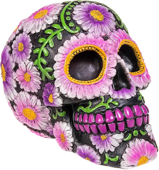 Nemesis Now Sugar Petal Skull 14.5cm, Resin, Pale Pink - sugar skull christmas ornament