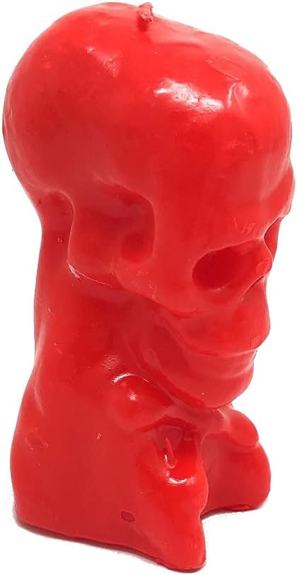 CircuitOffice Skull Candle in Red - sugar skull candle holder