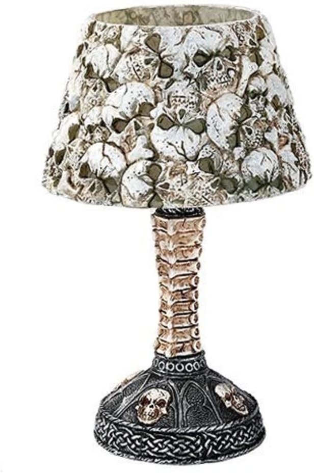 Pacific Giftware Boneyard Ossuary Skull LED Mini Night Lamp Color Changing Desktop Halloween Decor - sugar skull table lamp