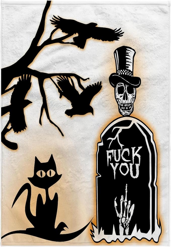 3D Rose Fuck You. Halloween. R.I.P. Sugar Skull Hand Towel, 15" x 22" - sugar skull beach towel