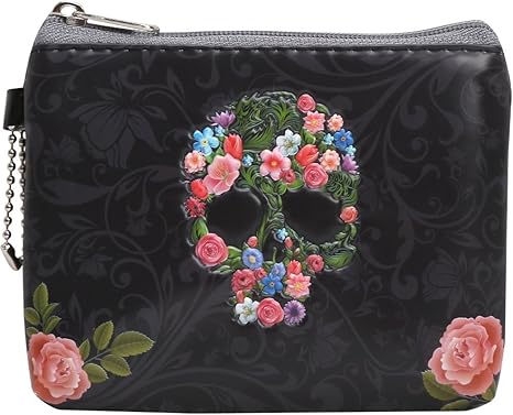 Coolrunner 3D Skull Series zipper coin purse small wallets mini change purse (Purse) - sugar skull wallets for women