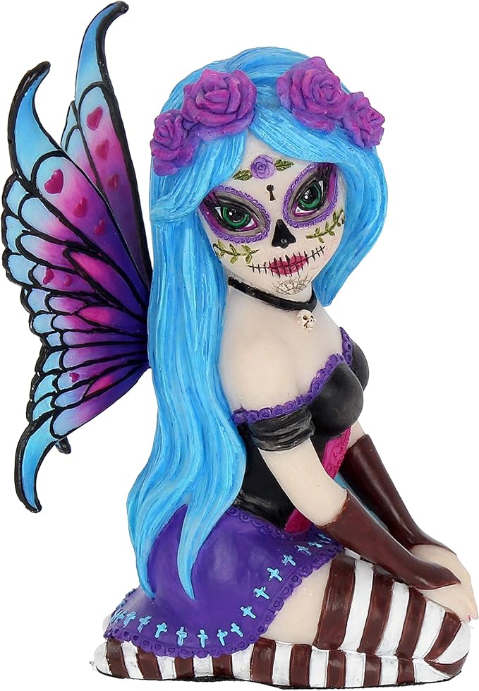 Nemesis Now Azula 11cm Figurine, Resin, Blue - sugar skull figurine collectible