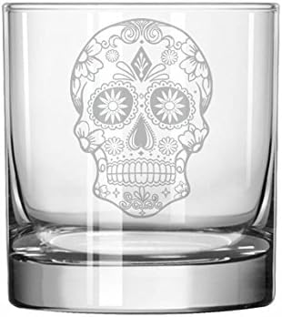 MIP 11 oz Rocks Whiskey Highball Glass Sugar Candy Skull - sugar skull coffee cup