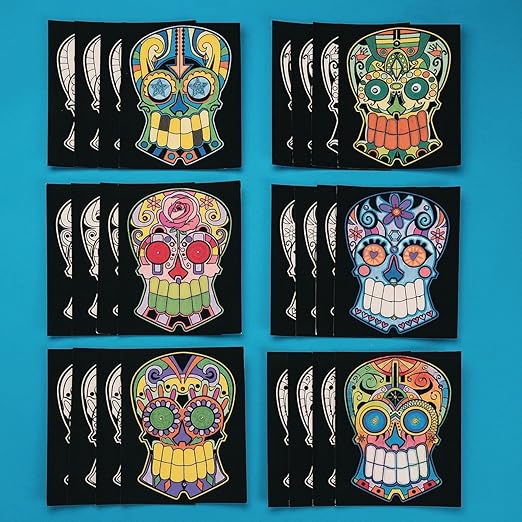 S&S Worldwide Velvet Art Skull Posters Pack of 24 - sugar skull poster print