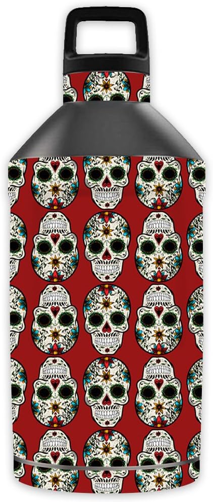 MightySkins Skin Compatible with OtterBox Elevation Tumbler 64 oz - Sugar Skull | Protective, Durable, and Unique Vinyl Decal wrap Cover | Easy to Apply, Remove, and Change Styles | Made in The USA - sugar skull tumbler with straw
