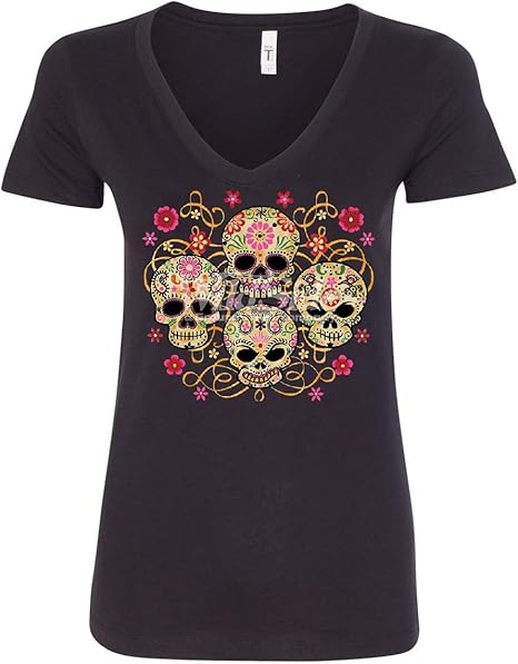 Tee Hunt - sugar skull t-shirt womens