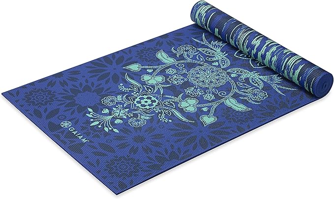 Gaiam Yoga Mat - Premium 6mm Print Reversible Extra Thick Non Slip Exercise & Fitness Mat for All Types of Yoga, Pilates & Floor Workouts (68" x 24" x 6mm Thick) - sugar skull yoga mat