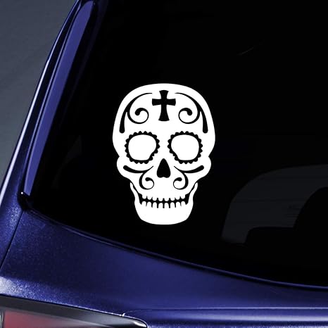 Bargain Max Decals Sugar Skull Sticker Decal Notebook Car Laptop 5.5" (White) - sugar skull vinyl sticker