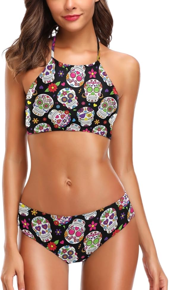 Naanle - sugar skull bikini set