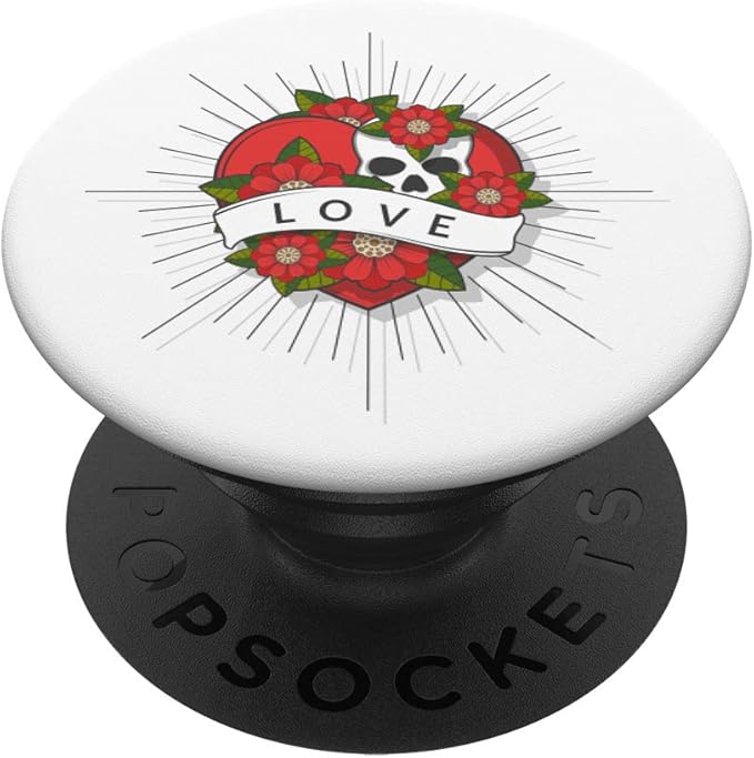 Heart and Skull Retro Tattoo Gift Product - sugar skull temporary tattoo