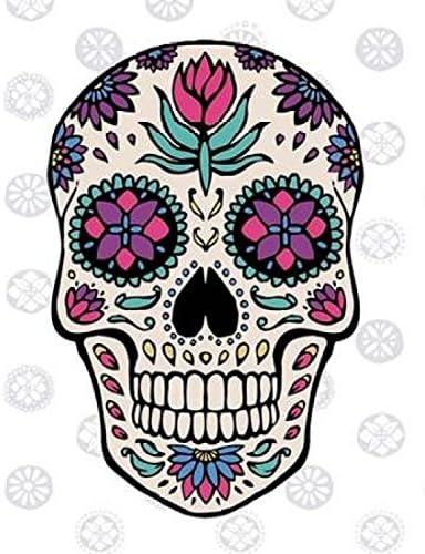 Posterazzi Sugar Skull IV on Gray Poster Print by Janelle Penner, (11 x 14) - sugar skull poster print