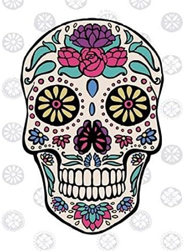 Sugar Skull III on Gray Poster Print by Janelle Penner (11 x 14) - sugar skull poster print