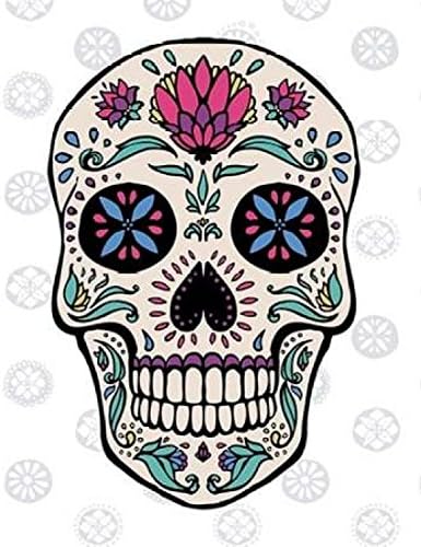 Sugar Skull II on Gray Poster Print by Janelle Penner (11 x 14) - sugar skull poster print