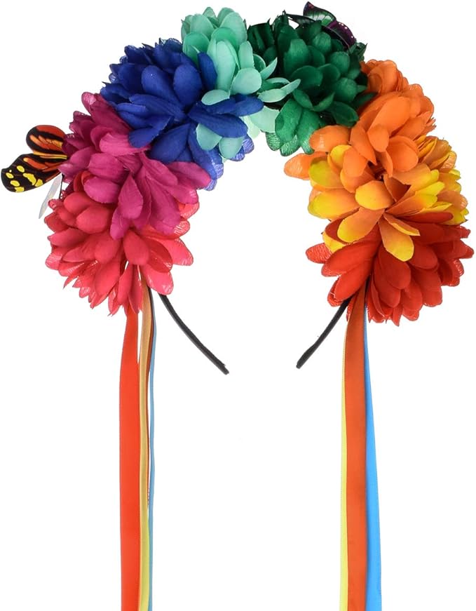 DreamLily Flower Crown Headband Halloween Cinco De Mayo Party Costume Dia de los muertos Headpiece NC25 - sugar skull flower crown