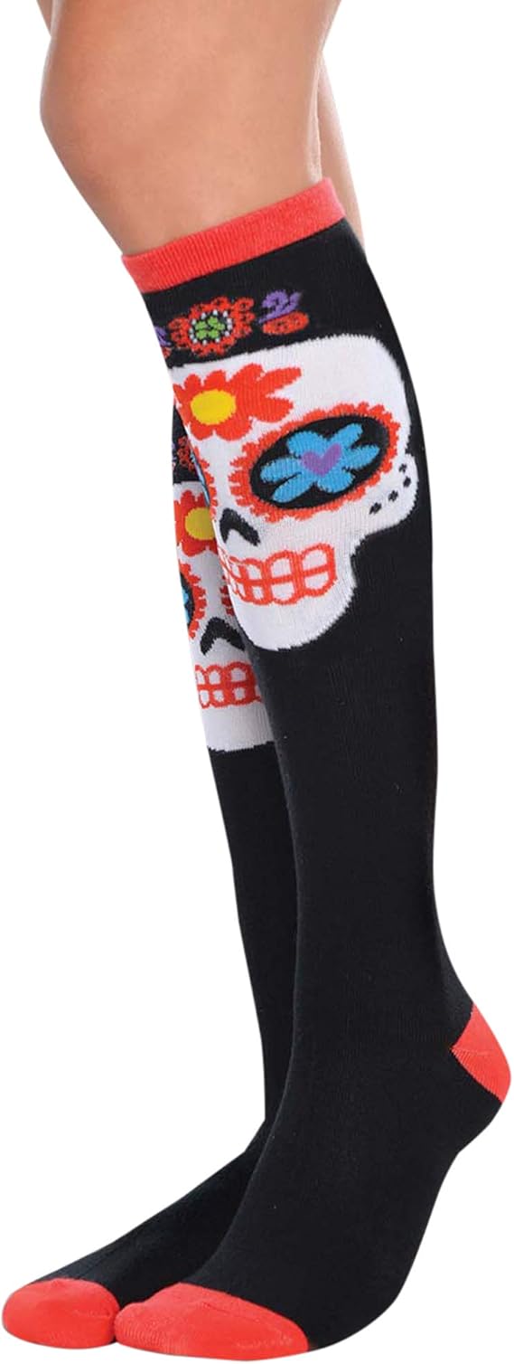 Grasslands Road - sugar skull socks womens