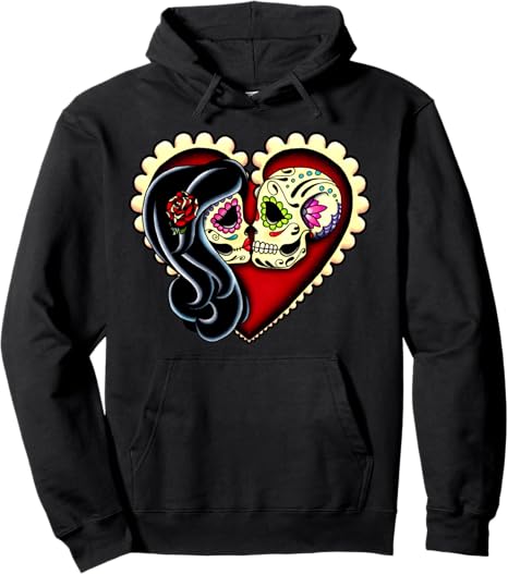 Pretty In Ink by Cali - sugar skull hoodie mens