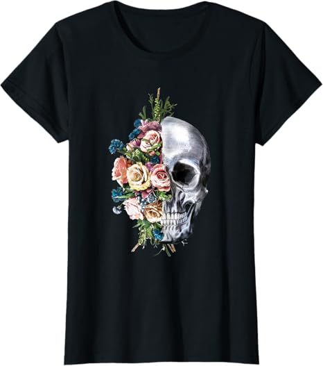 Flower Skull Shirts - sugar skull socks womens