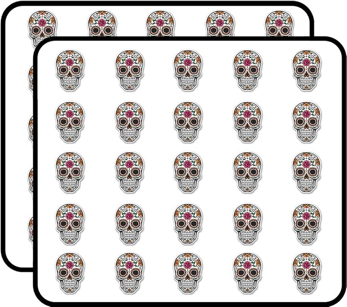 Sugar Skull Sticker for Scrapbooking, Calendars, Arts, Kids DIY Crafts, Album, Bullet Journals 50 Pack - sugar skull vinyl sticker