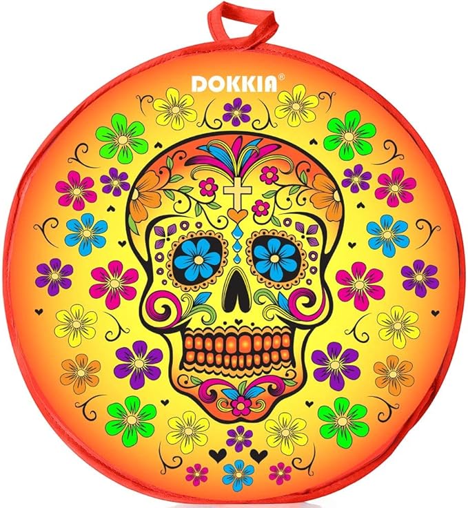 DOKKIA Tortilla Warmer Taco 12 Inch Insulated Cloth Pouch Microwavable Use Fabric Bag Servers Holder to Keep Flour Burrito Warm Sugar Skull Day of The Dead Dia De Los Muertos Halloween Cinco De Mayo - sugar skull handbags for sale