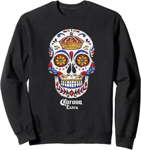 Corona Extra - sugar skull sweatshirt womens