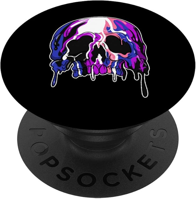 Genderfluid LGBTQ Candle Sugar Skull Pocket Gay Pride PopSockets PopGrip: Swappable Grip for Phones & Tablets - sugar skull candle holder