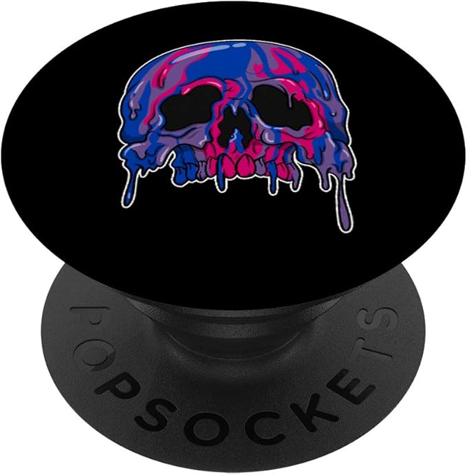 Bisexual LGBTQ Candle Sugar Skull Pocket Gay Pride PopSockets PopGrip: Swappable Grip for Phones & Tablets - sugar skull candle holder