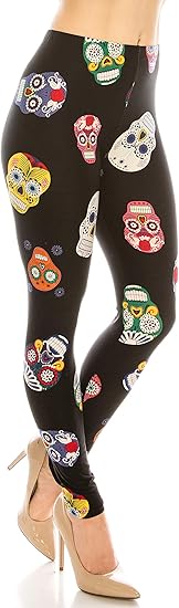 Eevee - sugar skull leggings for women
