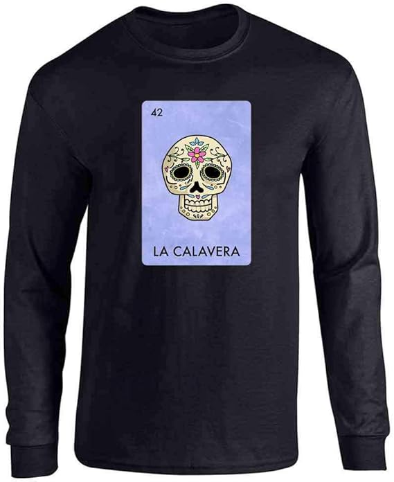 Pop Threads - sugar skull long sleeve shirt mens