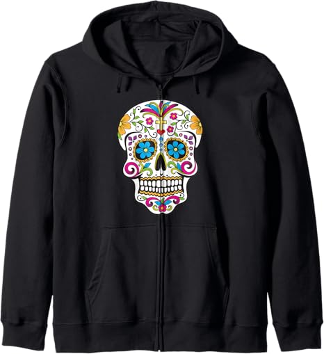 Dia de los Muertos Threadz - sugar skull hoodie mens